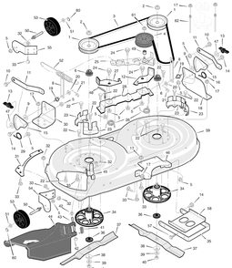 Mower Housing Diagram and Parts List for 425600X8A 2003 Briggs and Stratton Lawn Tractor